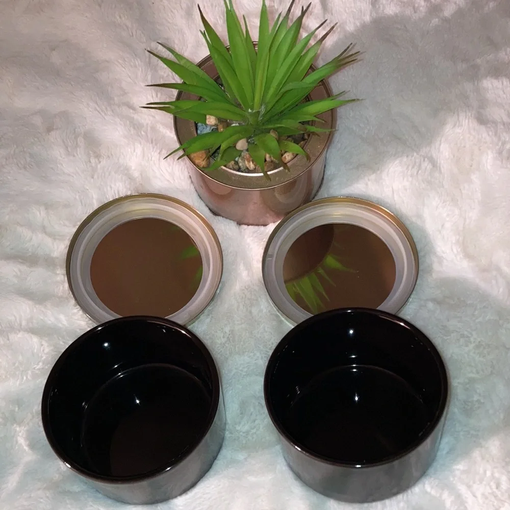 🆕Z Gallerie Multi-Use Storage Duo Two Ceramic Canisters;Goldtone Cushioned lids